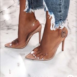 Clear slip on heels